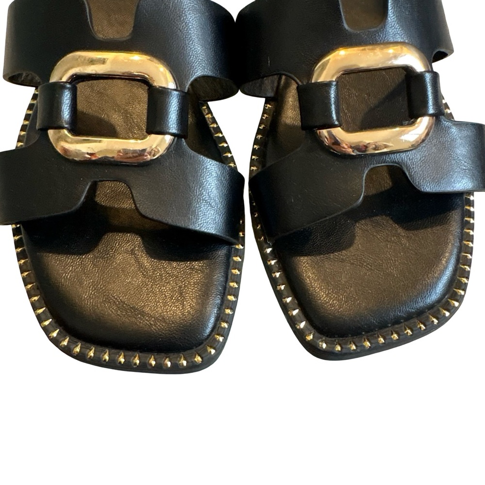 Jason Wu Black Danis Slide Sandals, Sz 7.5 - Picture 8 of 11